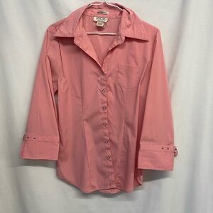 M.K.M Sesigns button up Womens Stretch Top size Medium